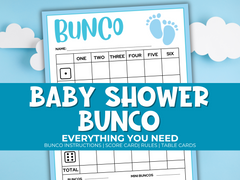 Baby Shower Bunco Pack - Blue Theme