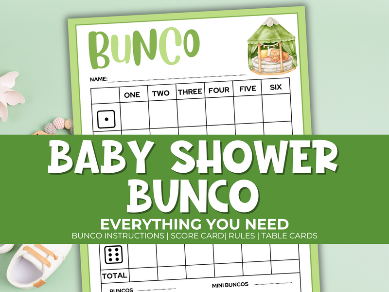 Baby Shower Bunco Pack - Green Theme