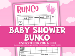 Baby Shower Bunco Pack - Pink Theme