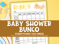 Baby Shower Bunco Pack - Yellow Theme