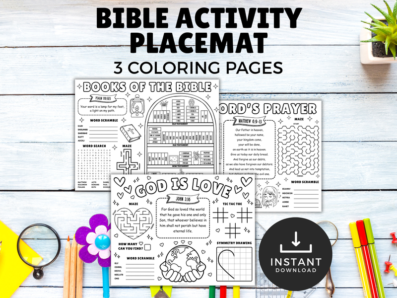 Bible Activity Placemats