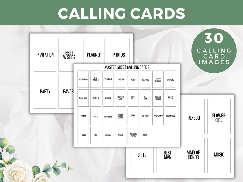 Printable Bridal Shower Calling Cards