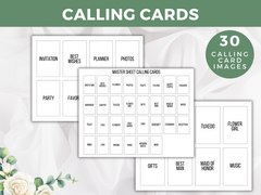 Printable Bridal Shower Calling Cards