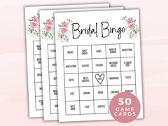 printable pink bridal bingo game