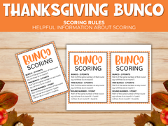 Printable thanksgiving bunco game