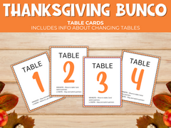 Printable thanksgiving bunco game