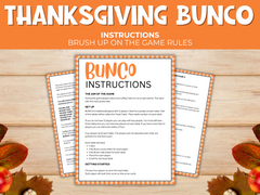 Printable thanksgiving bunco game