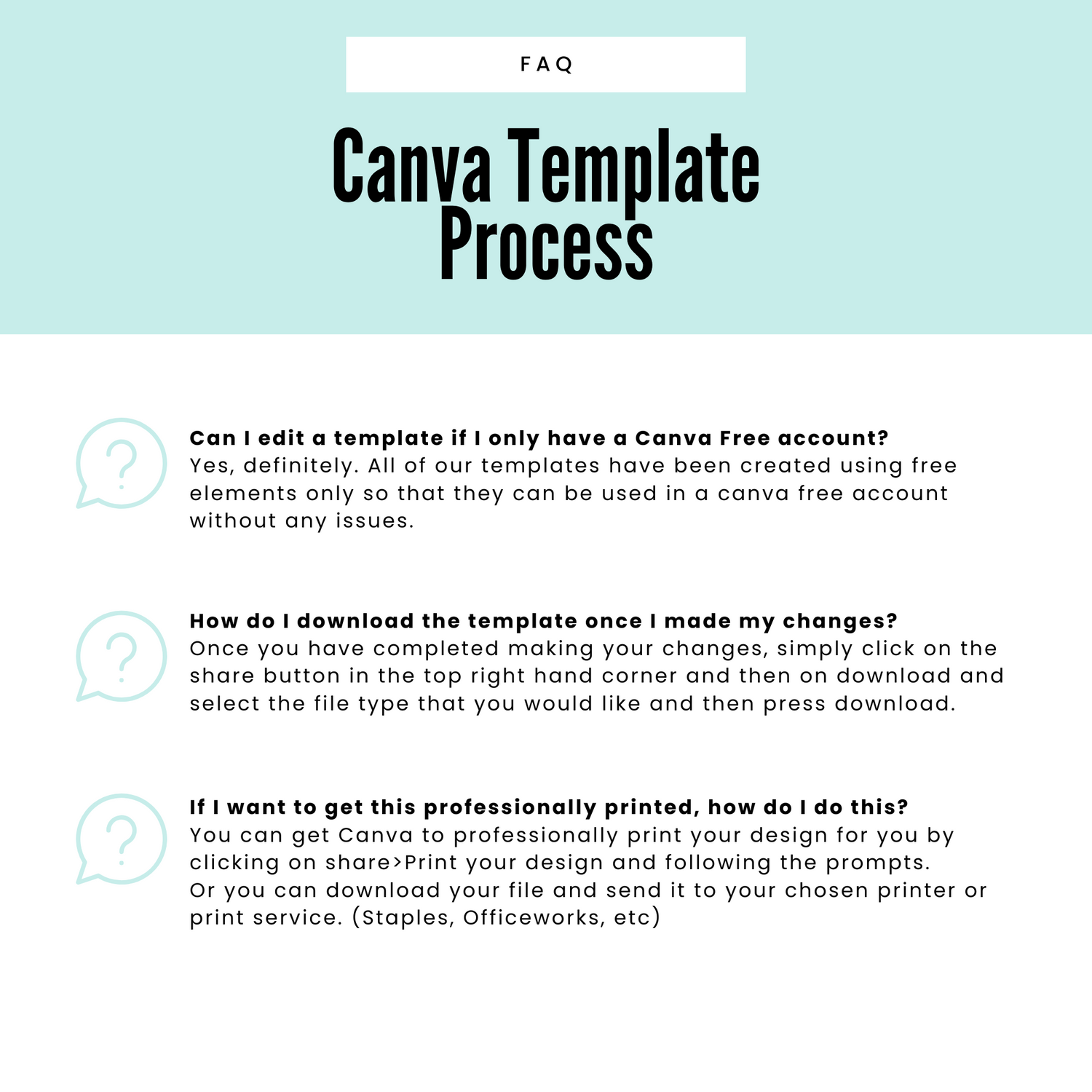 frequently asked questions about editing  teamplate in canva