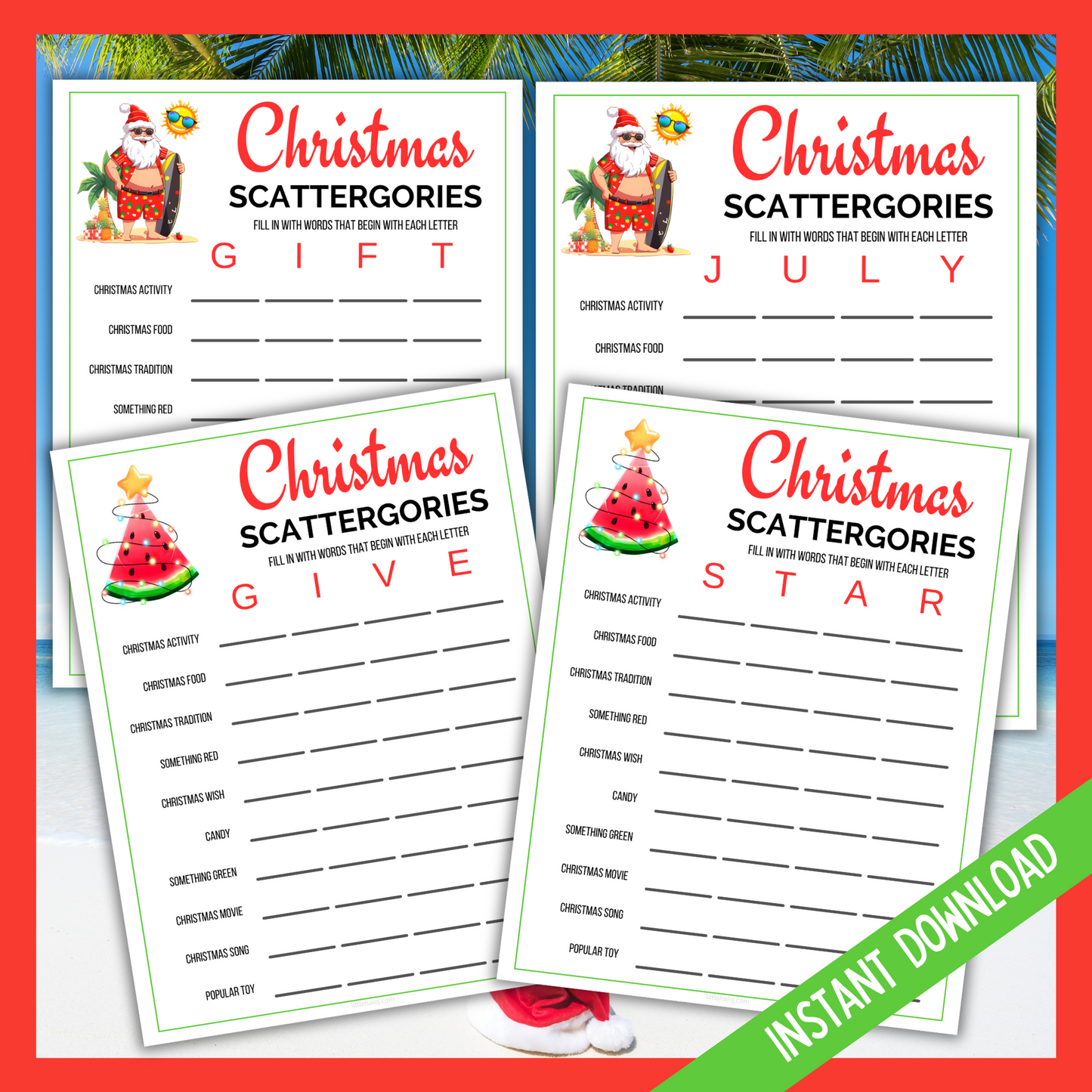 Christmas In July Printable Game