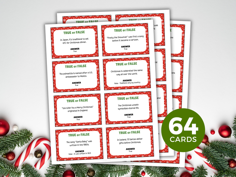 Christmas True or False Cards