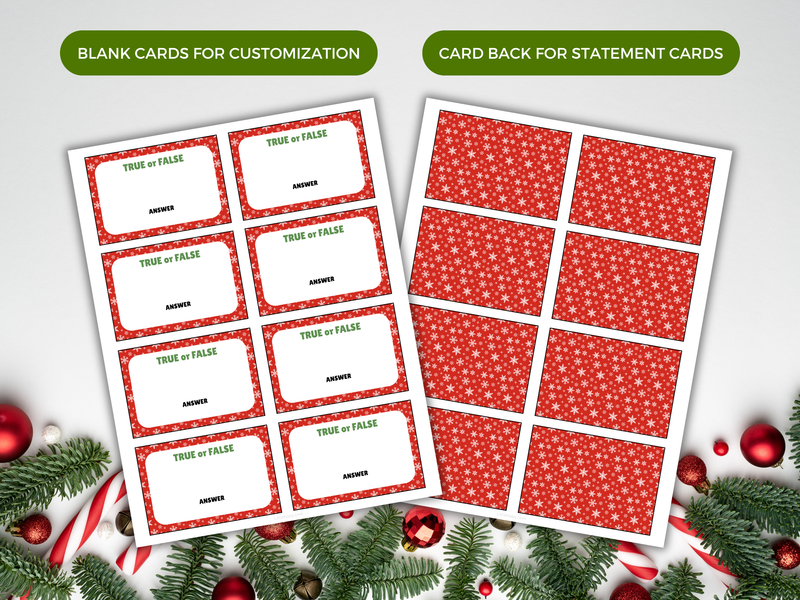 Christmas True or False Cards