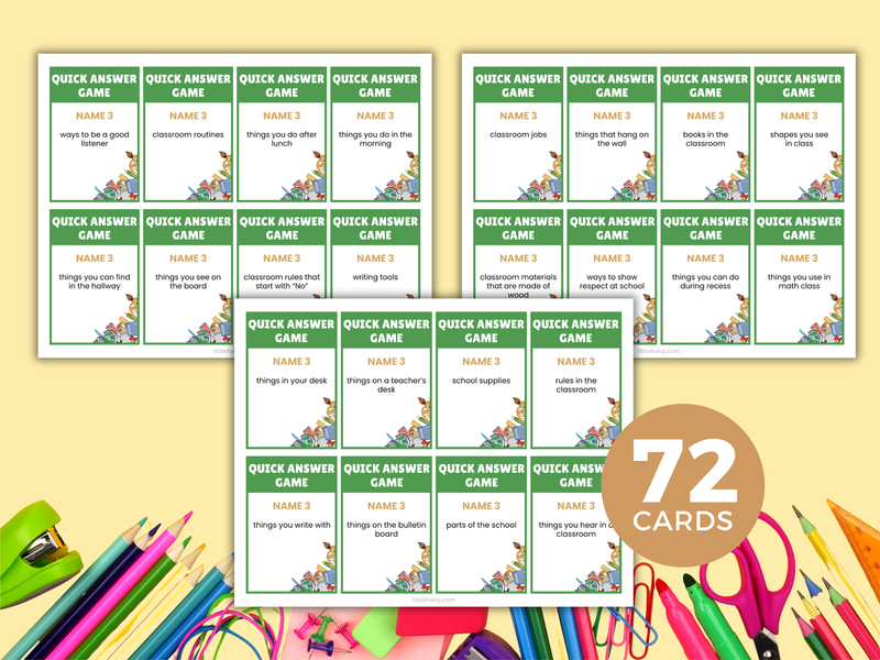 Classroom Quick Answer Game | LittleHaloJ