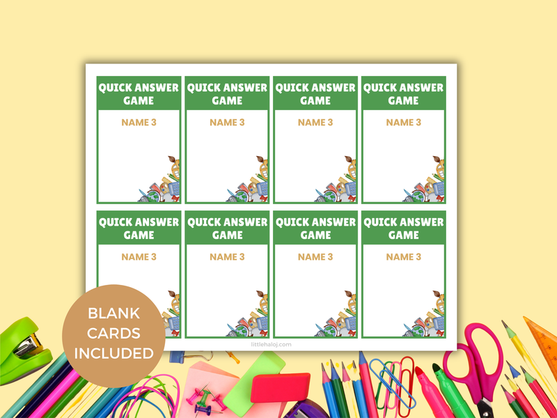 Classroom Quick Answer Game | LittleHaloJ