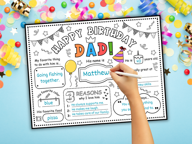 Happy Birthday Dad Coloring Page