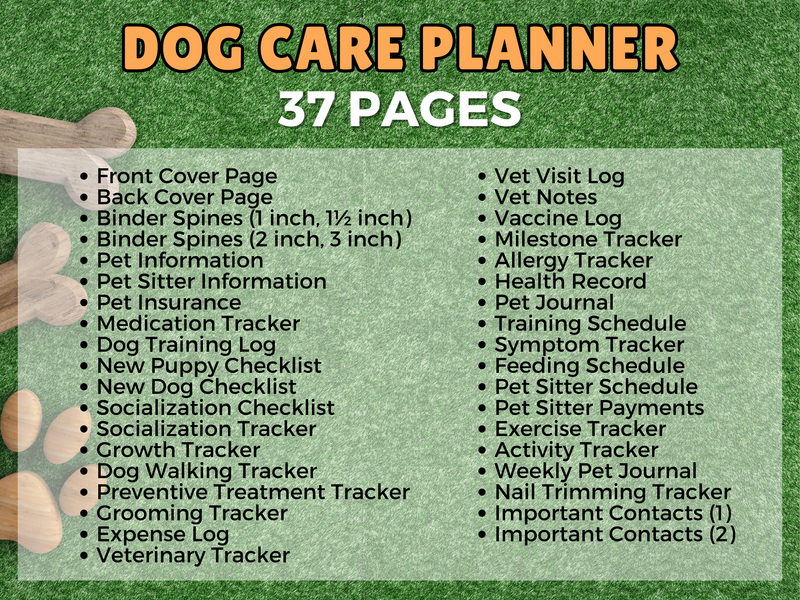 Printable Dog Care Planner