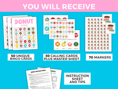 donut themed bingo party game