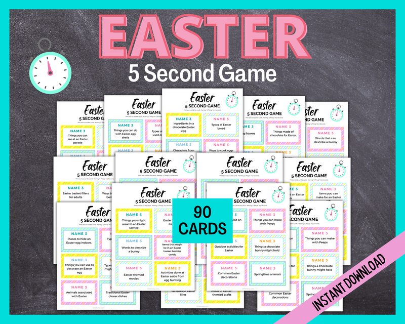 Easter 5 second Game Printable