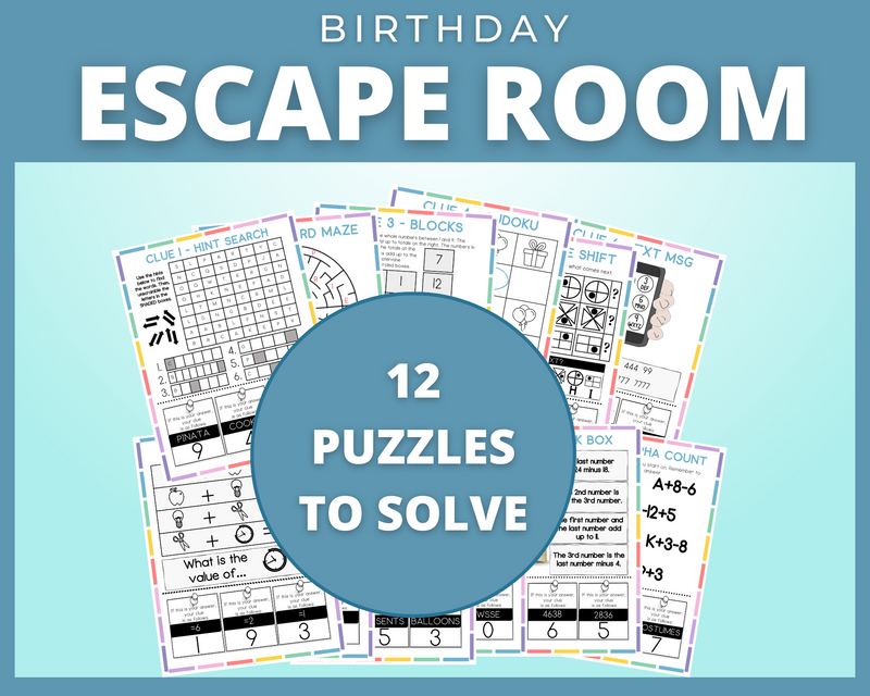 Kids printable escape room puzzles