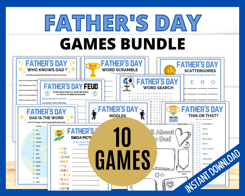Printable Fathers Day Games Bundle