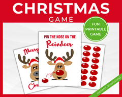 Pin the nose on the reindeer printable game