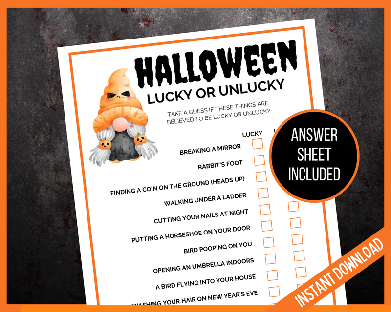 Halloween Lucky or Unlucky Printable Game