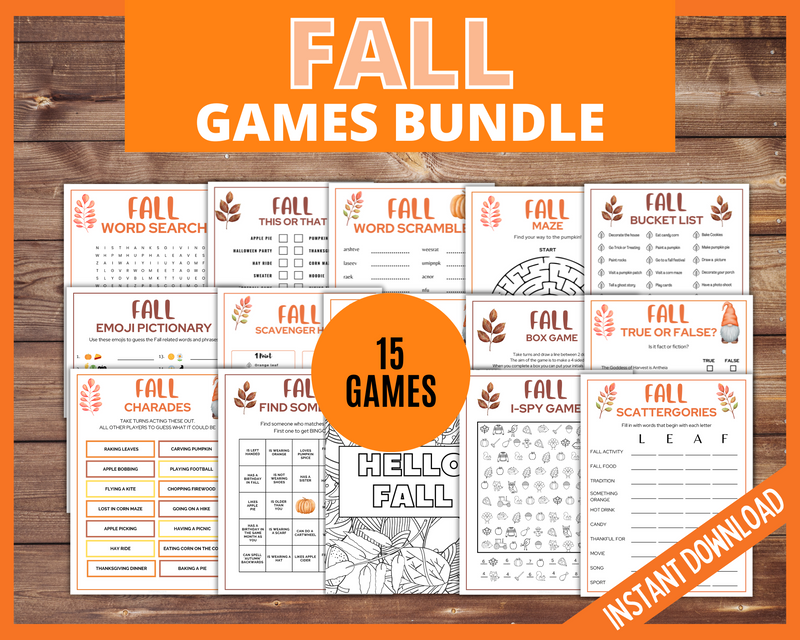 Printable Fall Games Bundle