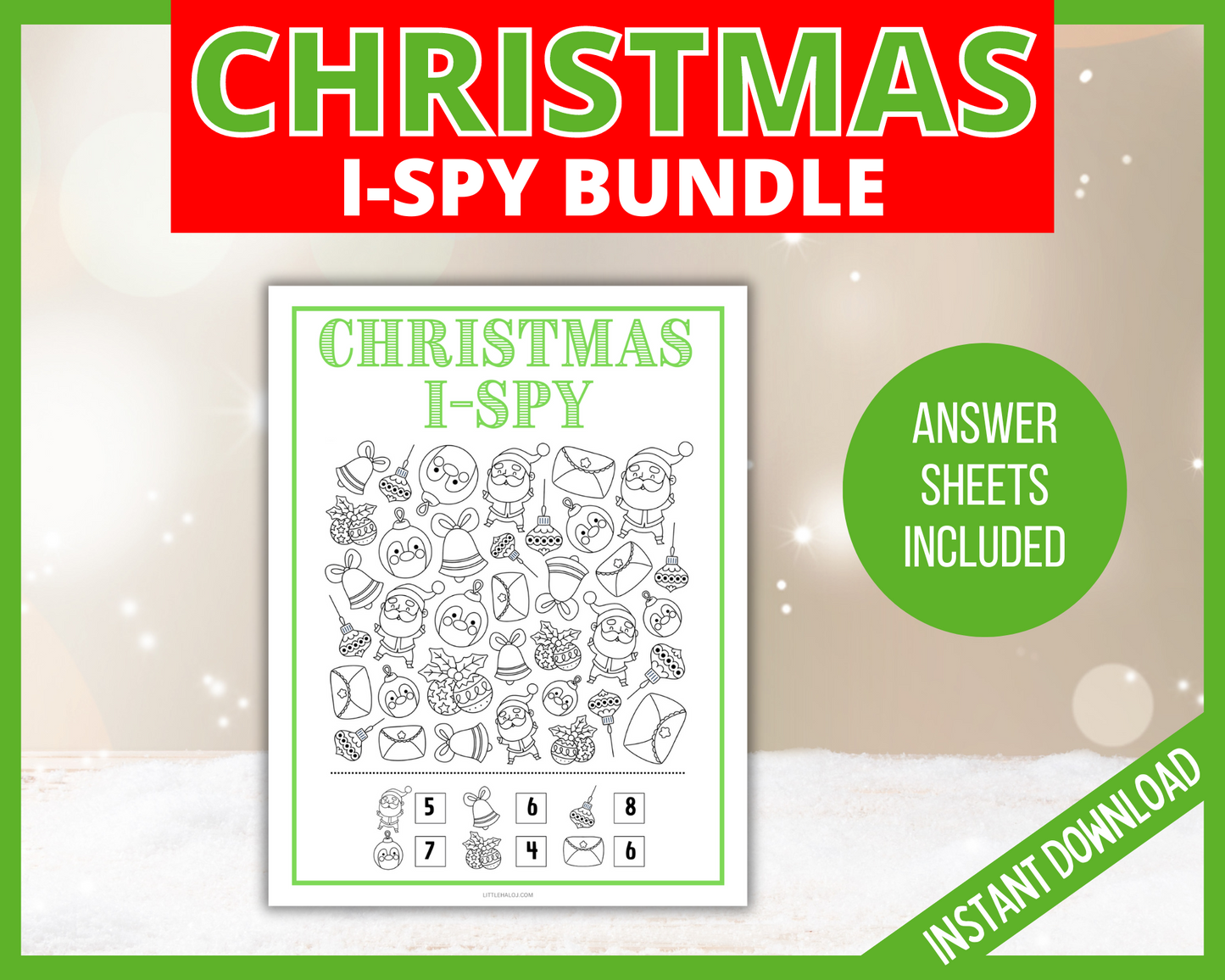 Christmas ISpy games with answers