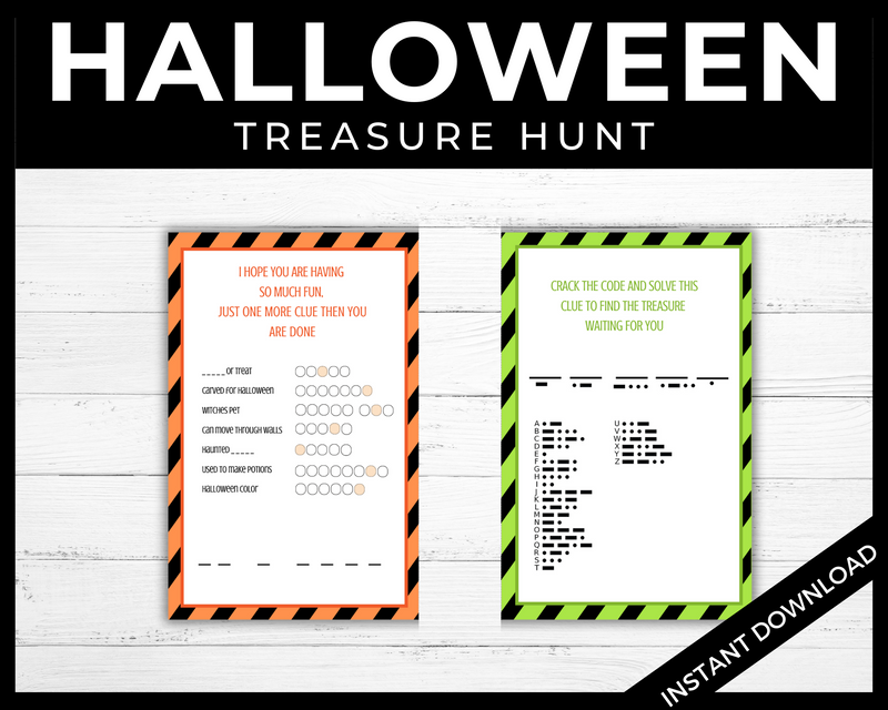 Halloween Treasure Hunt Puzzle Clues