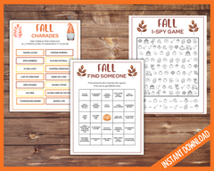 Printable Fun Autumn Games