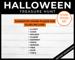 Halloween Treasure Hunt Clue Answers