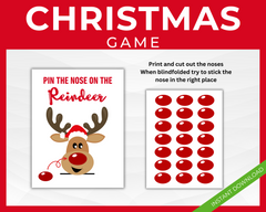 Pin the nose on the reindeer christmas game