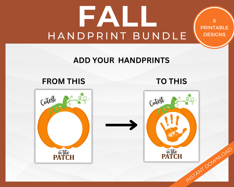 Printable Pumpkin Handprint art
