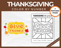 Thanksgiving Color By Number