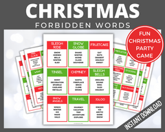 Printable Christmas Forbidden words game