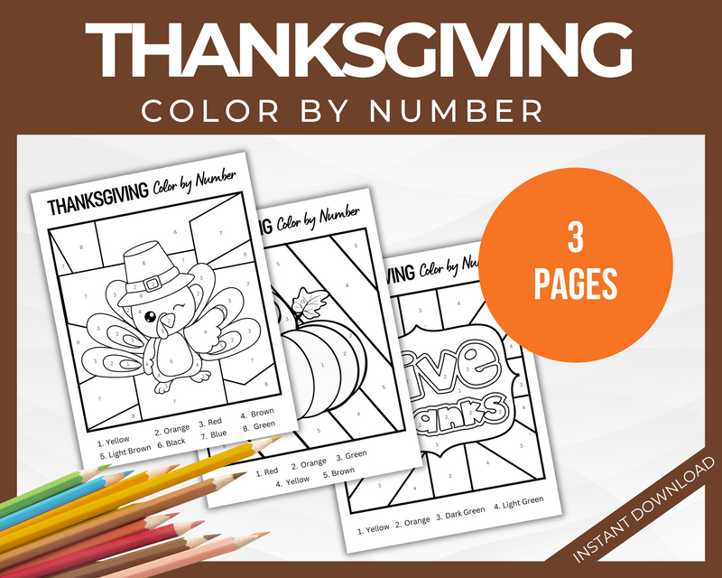 Thanksgiving Color By Number Printable