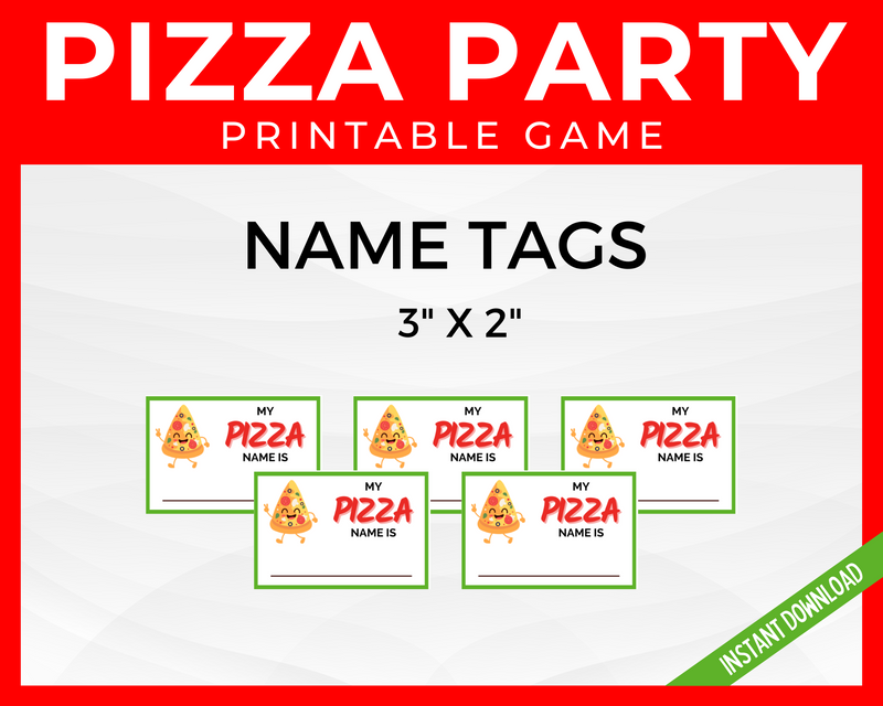 What is your pizza name printable name tags