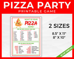Printable pizza party sign