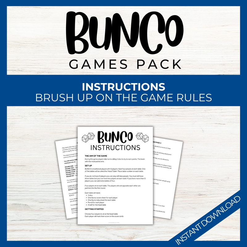 Bunco Game instructions
