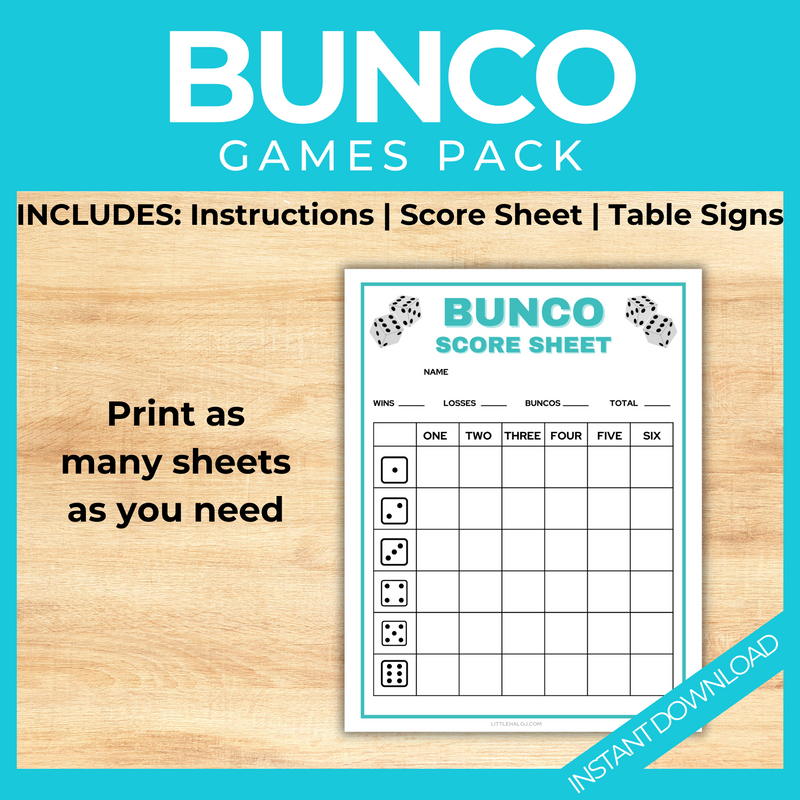 Bunco Games Pack