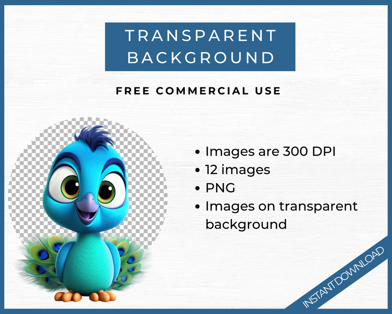Peacock Clipart PNG with Transparent Background