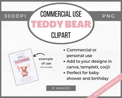 Cute commercial use teddy bear clipart