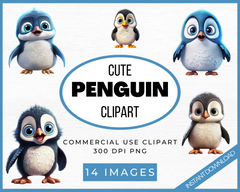 Cute Penguin Clipart for Personal and commercial use