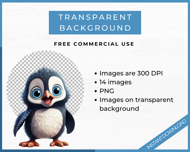 Transparent background penguin clipart