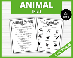 Printable Animal Trivia Game with answers