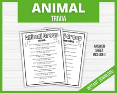 Printable Animal Trivia Quiz with answers