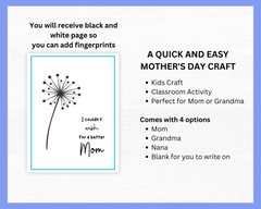 I couldnt wish for a better mom fingerprint craft