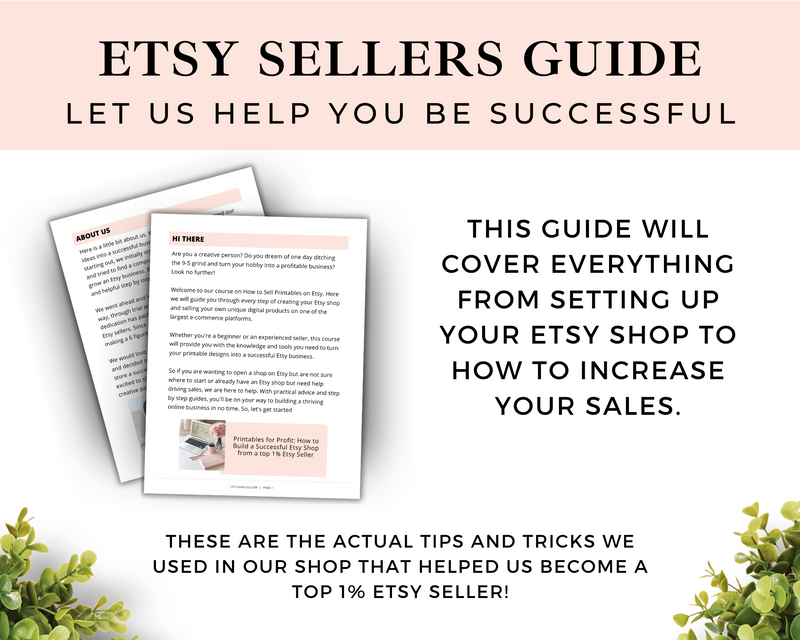 Printable ebook on how to sell printables on etsy