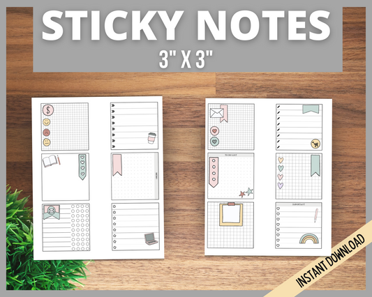Printable Sticky Notes for planners