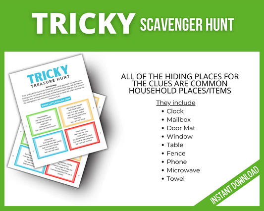 Tricky What Am I scavenger hunt clues