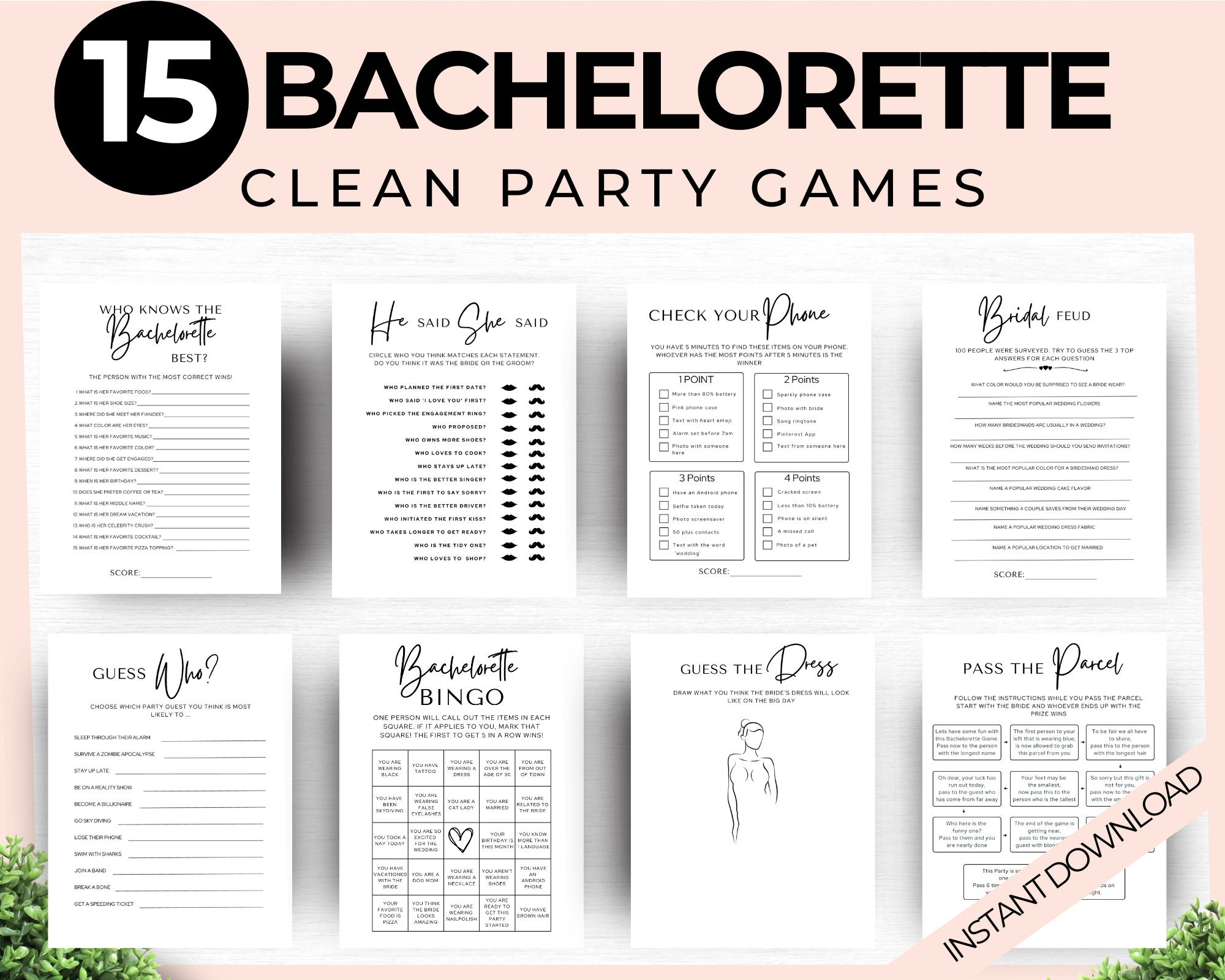 Bachelorette Games Printable